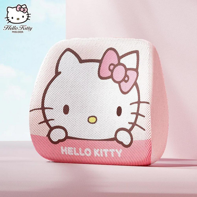 애니메이션 헬로 만화 요추 귀여운 쿠션 자동차 허리 베개 커버 크리스마스 선물, 핑크, 1개