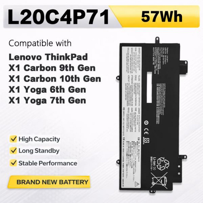 PowerHub L20C4P71 레노버 씽크패드 X1 카본 9세대 10세대 요가 7세대용 15.44V 57Wh 배터리 교체, 01 China Mainland