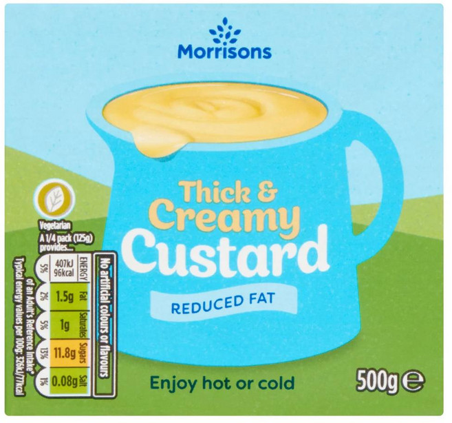 영국 모리슨 Morrisons Eat Smart Ready to Serve Custard 저지방 UHT 크리미 커스타드, 2개, 500g