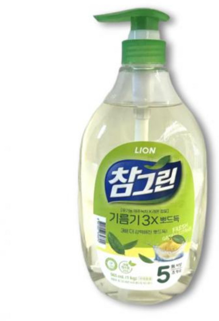 참그린 녹차뽀드득 주방세제 1kg 펌프형 용기 리필 식기세제 기름제거, 1