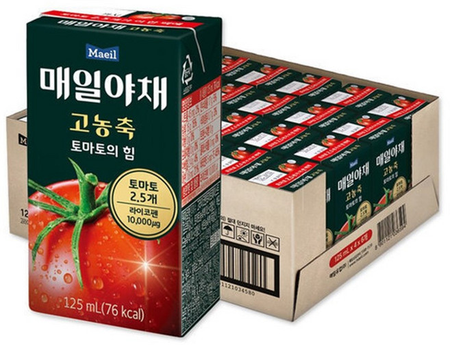 매일야채 고농축 토마토의 힘, 125ml, 24개
