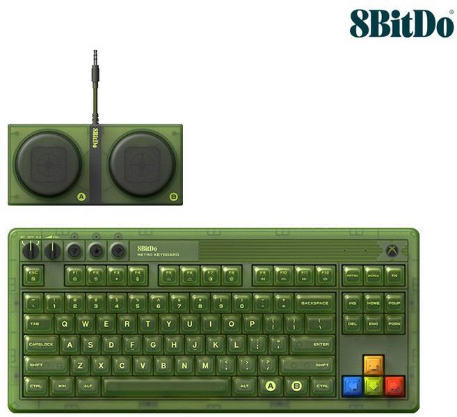 8Bitdo 레트로 Retro 87 기계식 게이밍 유무선 매크로 키보드 XBOX 에디션 슈퍼버튼 RGB, 기계식 키보드 (Xbox 버전), 없음