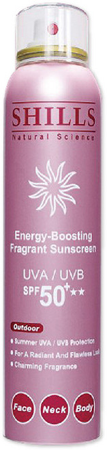 SHILLS 舒兒絲 SPF50+ 冰鎮防曬噴霧, 1件, 180ml, 美肌香氛玫