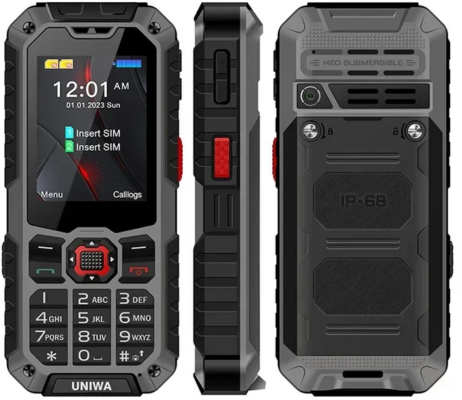 UNIWA S9 4G 러기드 폰 2.4인치 IP68 방수 토치 휴대폰 피처폰 (키패드 포함), 01 China Mainland, 01 Add 32GB TF Card, 01 English Keyboard, 32GB