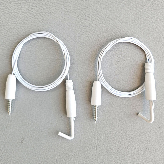 천정부착 슬림액자걸이 와이어 길이조절 천장걸이 화이트 백색, 2개