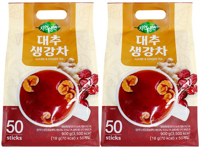 자연생각 대추 생강차, 18g, 50개입, 2개