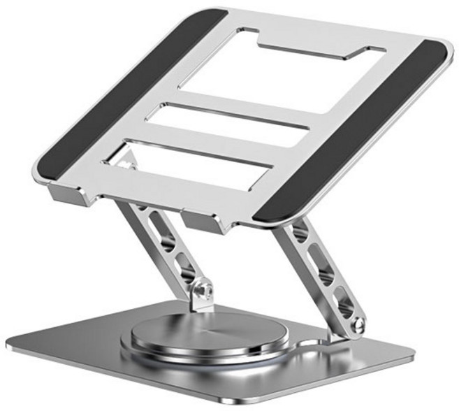 [특가] make easy 회전형 높이조절 쿨링홀 노트북 받침대, 1개, 그레이