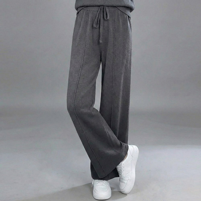 UPPERCUT 여성 데일리 니트 와이드 팬츠