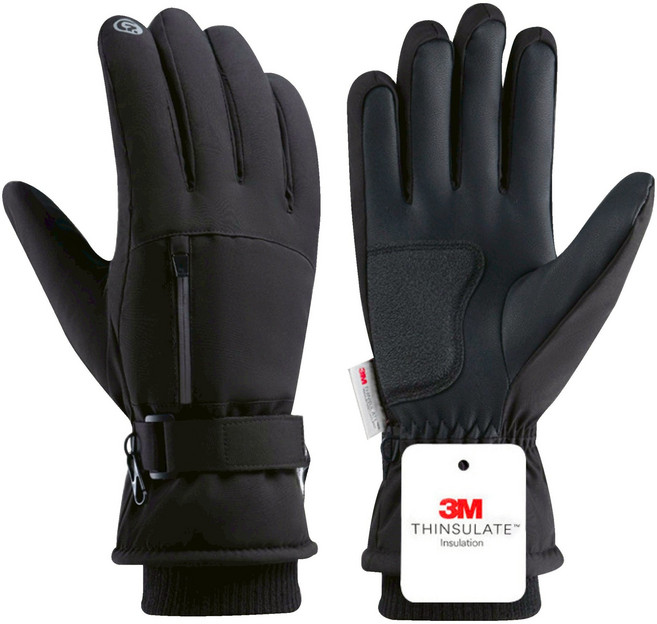 3M保暖防水機車手套 觸控螢幕設計 防滑耐磨 冬季騎行必備, 【升級口袋款】黑