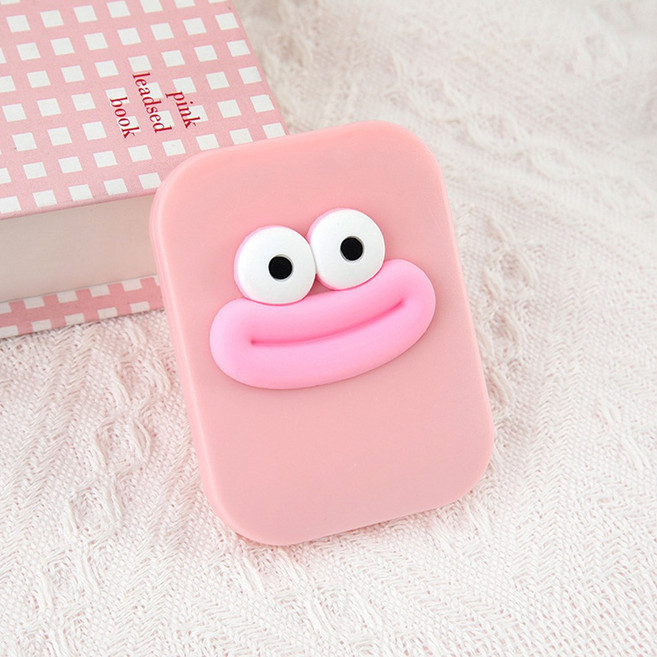 일호장신구 눈 입 포인트 거울 빗 세트 가방 필수템 컴팩트한 미니미니 헤어 관리 도구, 1개, 눈입포인트거울빗세트 핑크