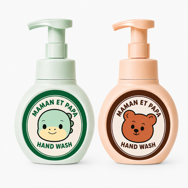 마망엣파파 온가족용 핀치 미 베어&다이노 핸드워시, 2개, 300ml
