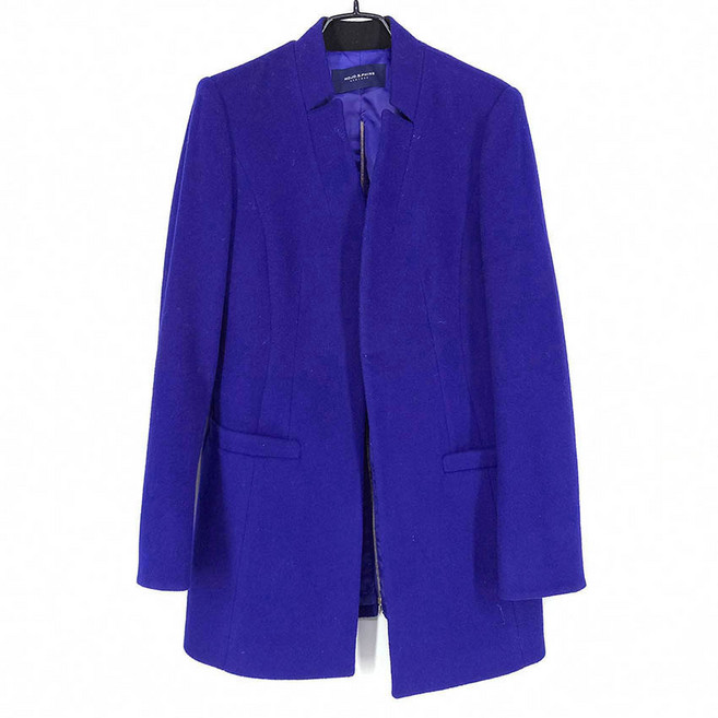 빈티지다온 모조에스핀 여성 백지퍼 오픈형 모직자켓 블루87