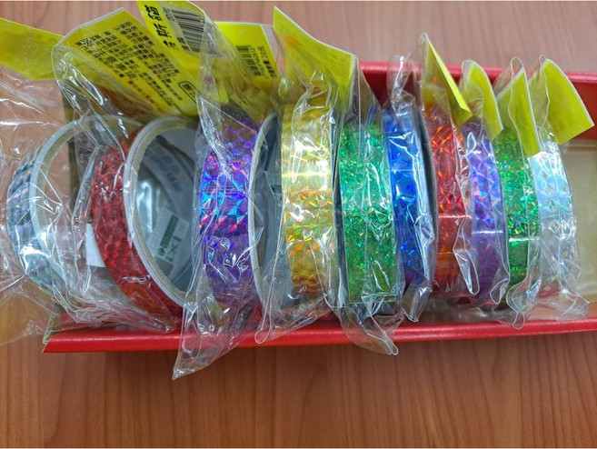 鴻昌 波斯貓 大雷射膠帶 長度3Y 好好逛文具小舖, 1個, 紅 18MM