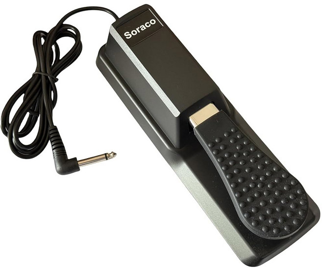 야마하 카시오 롤랜드 코그 베링거 무그 피아노 미디 전자 키보드 스타일 풋 페달을 위한 폴라리티 스위치가 있는 키보드용 소라코 서스테인 페달 유니버달 (업그레이드 버전), Black+Silver