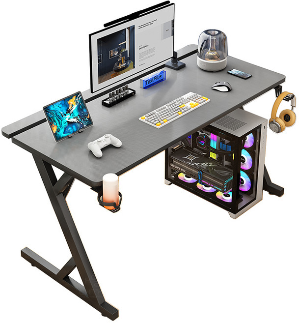 내일내꺼 Z자형 게이밍 컴퓨터 책상 ZD001, 블랙