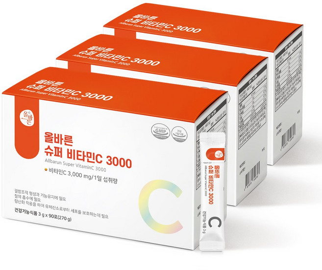 올바른 슈퍼비타민C 3000, 3박스, 90회분