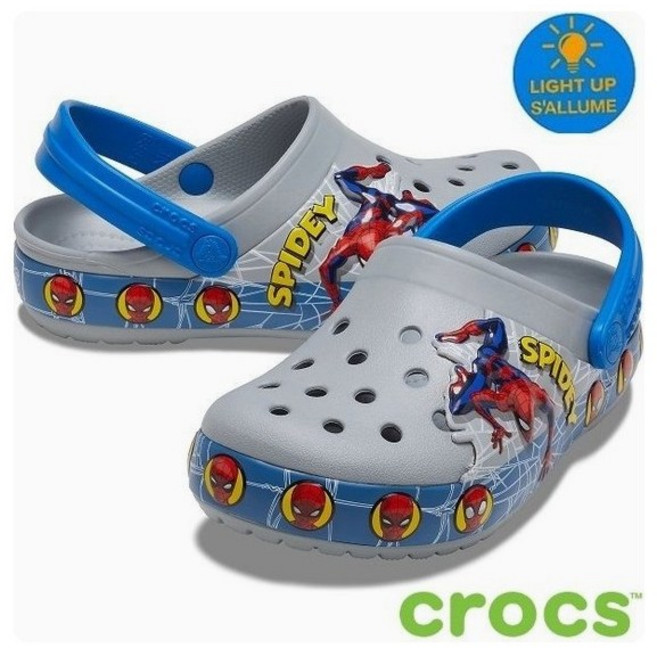 크로스 206374-007 스파이더맨 라이트닝 클로그 아동샌들