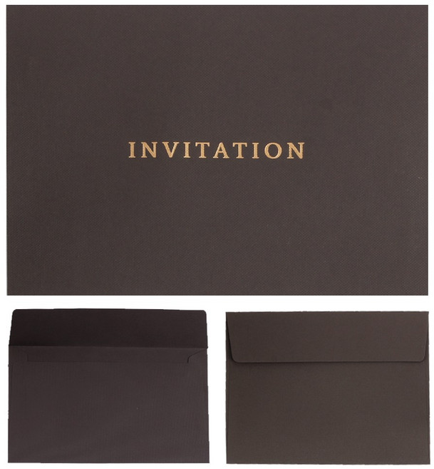 페이퍼포레스트 초대장 초청장 invitation 봉투, INVITATION(195X145)초콜릿색-20ea
