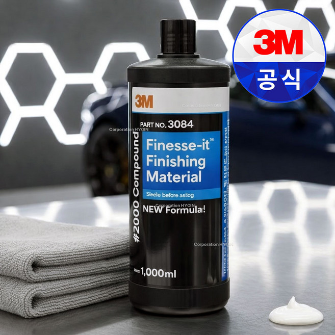 3M 컴파운드 PN3084 3000방 1000ml / 코팅제 기스제거제 자동차 스크래치 흠집 광택제 스윌자국 스윌마크 차량 광택, 1개, 1L