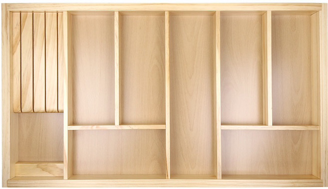 [철물공장] 수저 분리함 주방 싱크대 서랍 정리함, 1개, 원목