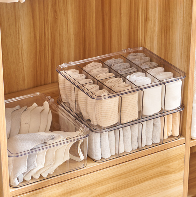 올림아이 아크릴 속옷 양말 덮개 정리 보관함 16칸, 1개, 투명