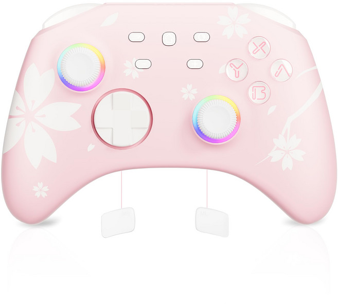 게임 컨트롤러 Switch PCSteamiOSAndroid용 스위치 프로콘 후면 버튼 첨부 매크로 기능 7색 RGB TURBO 연사 6축 자이로 HD 진동 슬립 해제 SwitchLite유기 EL모데 대응 일본 한정, 1개