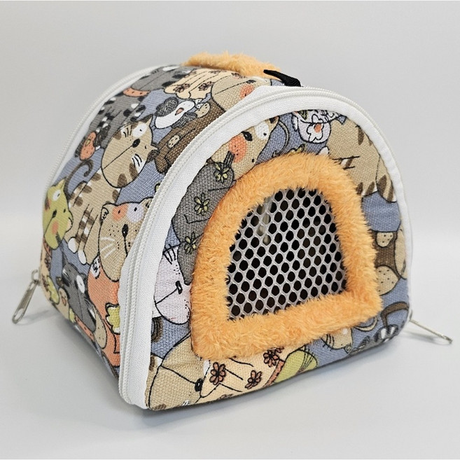 헬로앵무 앵무새 소동물 이동가방 컬러 휴대용새장, 1개, 애니멀