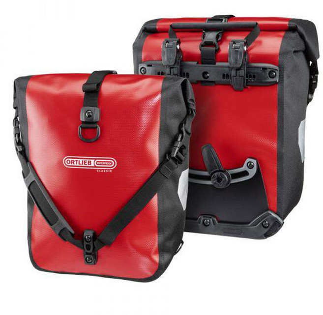 Ortlieb 롤러 클래식 백 패니어스 아스팔트/블랙 레드 블랙 17cm/20리터, Sport Roller 25L 1, 1개