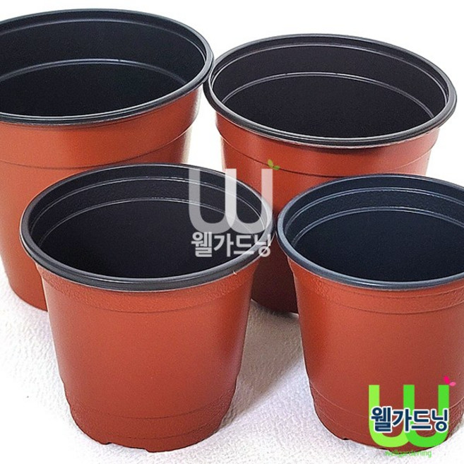 조이가든센터 칼라포트 - 갈색 이색포트, 브라운