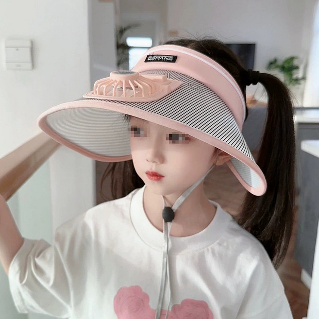 BAFC1857 아동 선캡 하계 챙이 큰 모자 개성 패션 선풍기 모자 사내아이 여아 레저 야상 챙모자