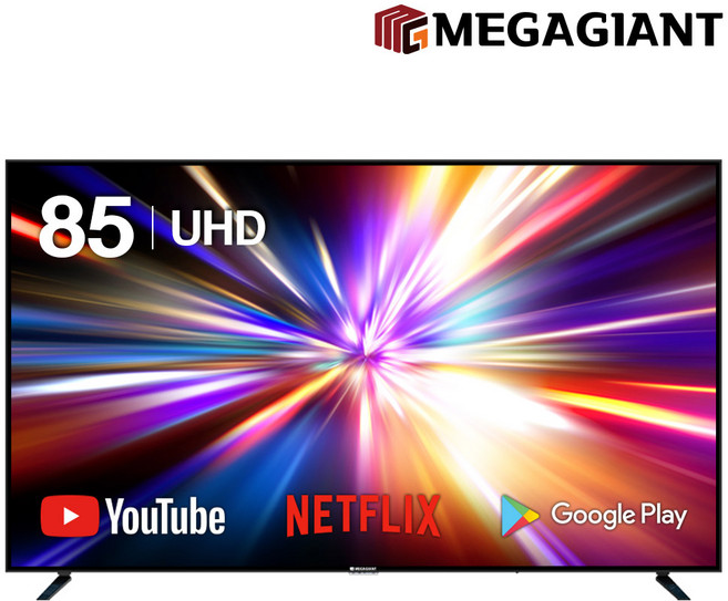 메가자이언트 85인치 4K 울트라HD 구글 스마트TV 중소기업TV 상업용 대형스크린 85UHDG, 방문설치, 벽걸이형, 215cm/85인치