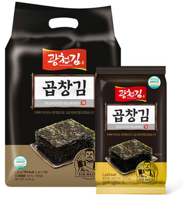 광천김 곱창김 도시락김, 5g, 1개