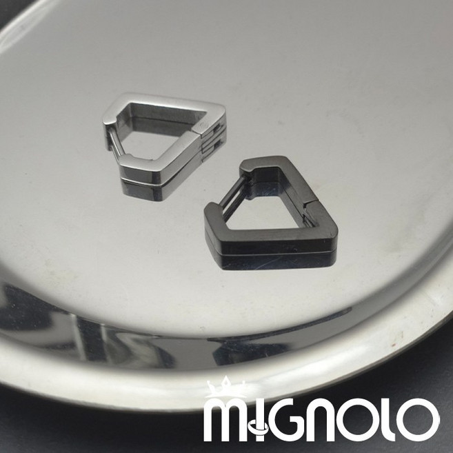 MIGNOLO 線條菱形耳環 鈦鋼 男女適用