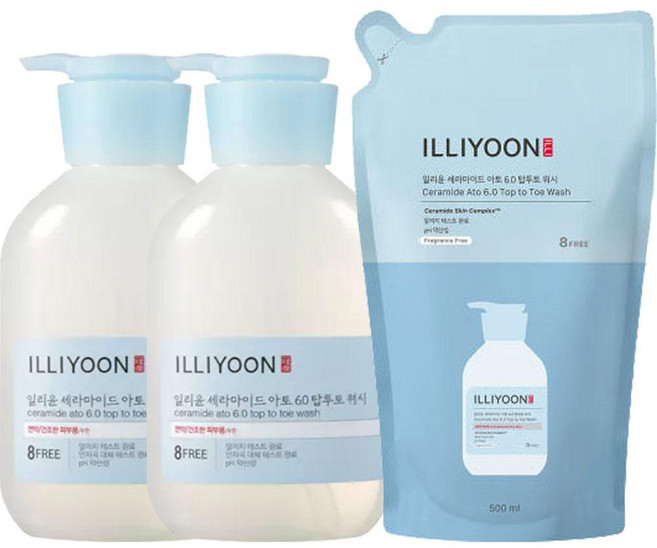 [일리윤]세라마이드 아토 6.0 탑투토워시 본품 500ml x 2개+리필 500ml x 1개
