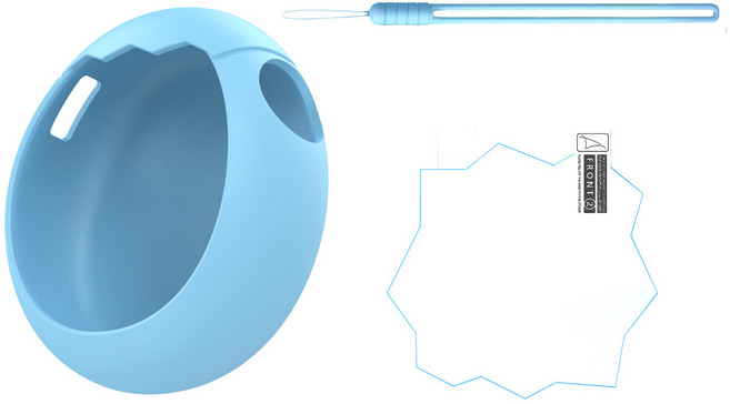 다마고치 파라다이스 풀커버 케이스 보호필름 스트랩 풀세트, 1세트, 블루, 단일