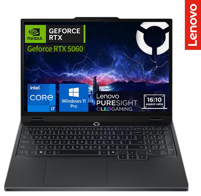 레노버 LEGION 5 15IRX10 Intel i7 14700HX 지포스 RTX 5060 SE Pro 가성비 게이밍노트북 윈도우 포함, 83LY00HCKR, WIN11 Pro, 16GB, 1TB, 블랙