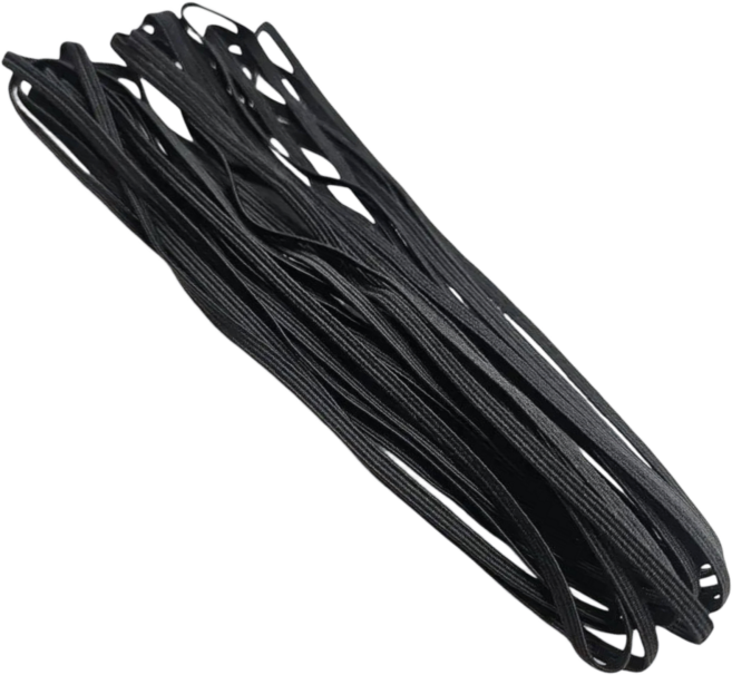 마루오피스 4골 납작 고무줄 탄력 수선 천연고무줄 고무밴드, 검정색, 1개