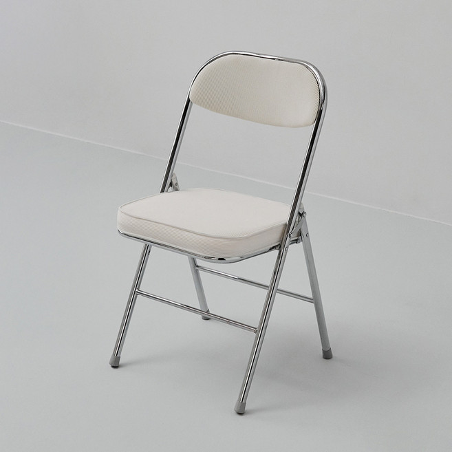 [모노그루브] 1+1 팝 폴딩 체어 코듀로이 패브릭 접이식 카페 디자인 의자 9colors, 스노우 화이트(2개입), 1개