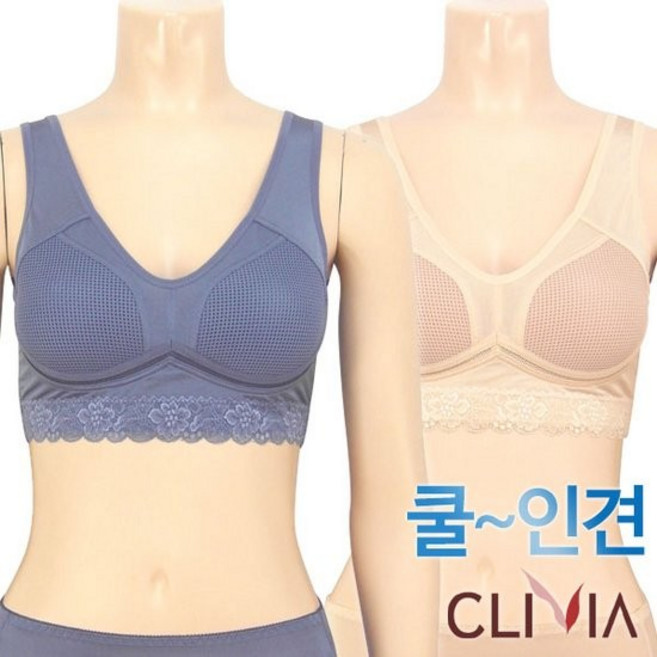크리비아 80B 95B 인견 쿨매쉬 직조몰드 런닝브라1종 CBR1770