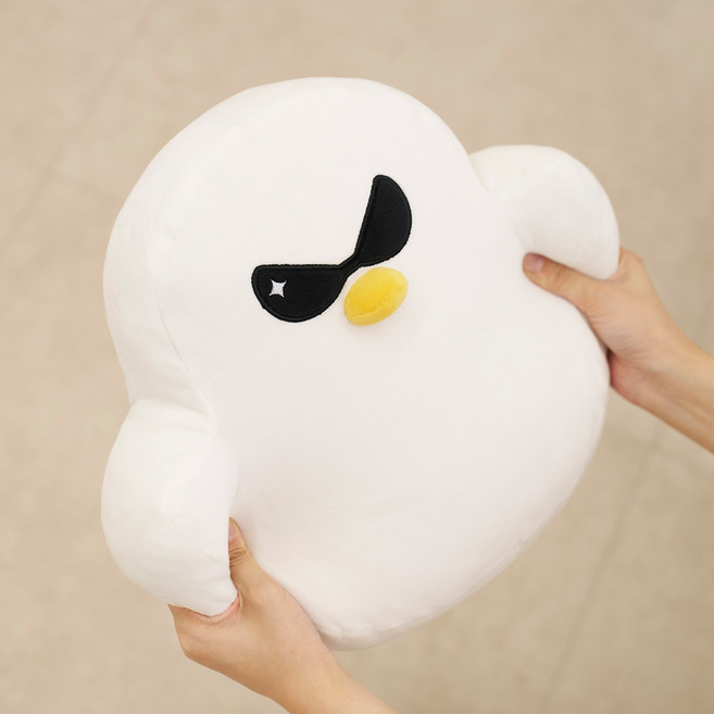 미뇽맨션 썬구리 오리 인형 귀여운 모찌 애착 봉제 수면 쿠션 집들이 생일 선물, 1개, 화이트, 30cm