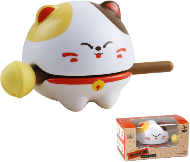 動物功德木魚 解壓辦公室擺件 療癒系小物, 1個, 貓咪