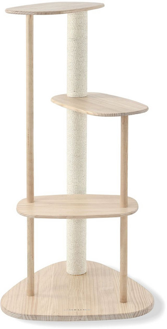미니캣타워 소형 고양이 스크래쳐 놀이터 제품 원목 심플우드 고양이집 캣타워, 1. 나무색