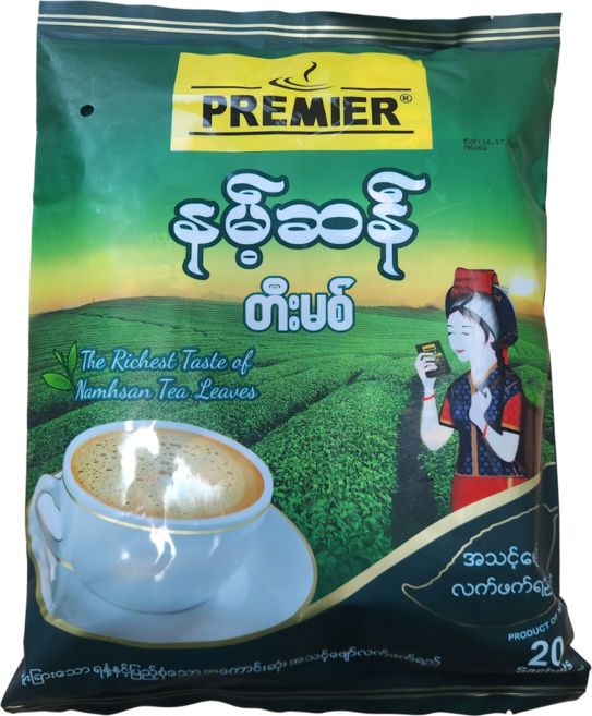 미얀마 프리미어 남산 인스턴트 티믹스 / Myanmar Premier Namhsan Tea Leaves Instant Tea Mix, 1개, 20개입, 400g