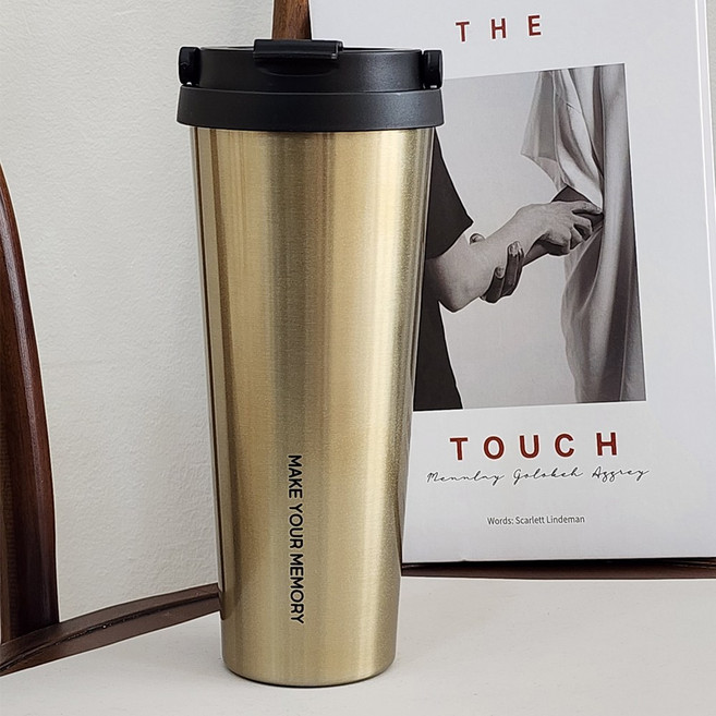 대용량 스텐 손잡이 텀블러 보온보냉 벤티사이즈 차량용 사무용 꼼꼬미 버킷텀 텀블러, 펄브론즈, 700ml, 1개