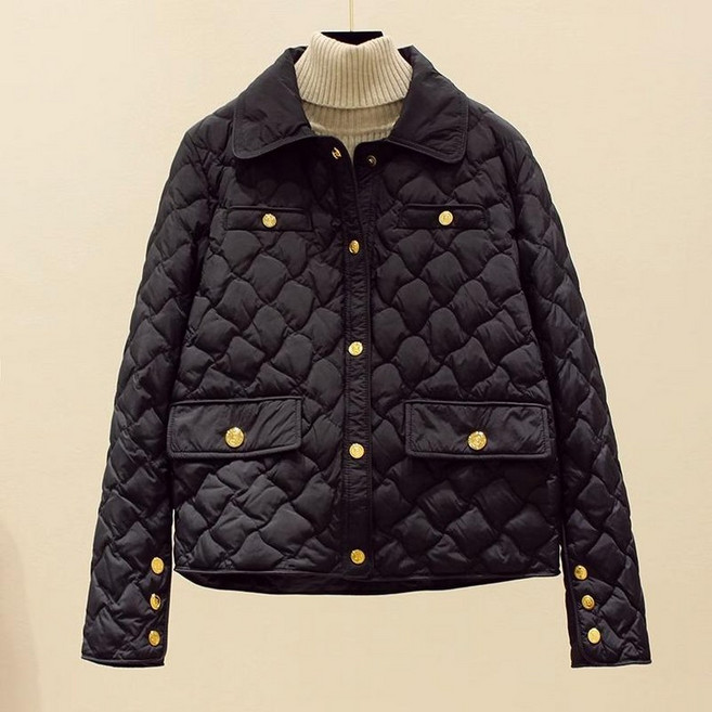 트위드 패딩 점퍼 퀼팅 재킷 중년여성용 아우터 오버핏