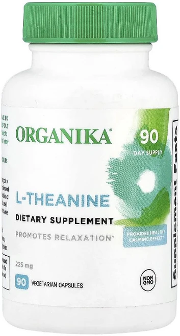 Organika l-테아닌 225mg 베지 캡슐 90정 Organika (오가니카), 1개, 120g - 쿠팡