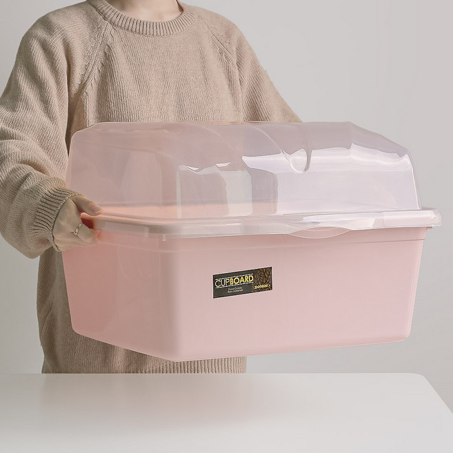 무타공 식기 건조대 뚜껑 커버 원룸 싱크대 가정용 그릇 설거지 물빠짐 트레이, 1개, 그린(대), 1단