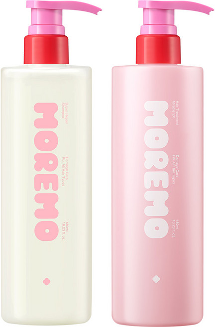 NEW 모레모 슈퍼 리페어 샴푸 480ml + 헤어 트리트먼트 미라클 2X 480ml, 1세트
