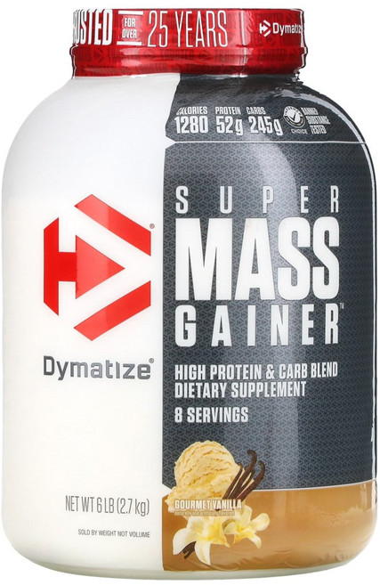 다이마타이즈 Dymatize Super Mass Gainer 구메 바닐라 6 lbs (2.7 kg), 고메바닐라, 1개, 2.72kg