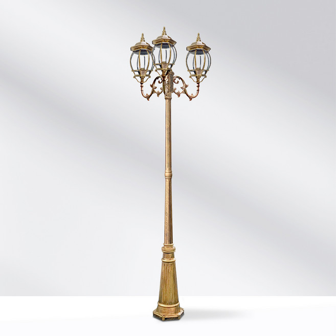 나눔 엔틱 전기 가로등 LED 정원등 잔디등 호박등, 11. 높이 2.4M 엔틱 3등 가로등(기둥1.8m)